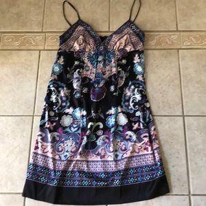 Gucci look-alike silky multicolor A line dress